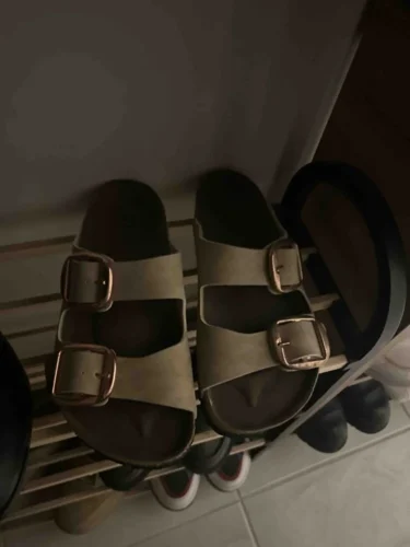 Kadın Çift Bantlı Terlik – Rahat Tabanlı Günlük Yaz Terliği Bej photo review